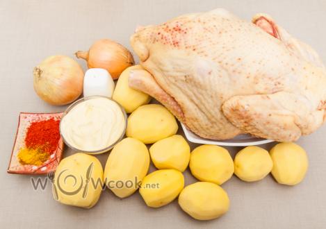 Как приготовить курицу с картошкой в духовке по пошаговому рецепту с фото С кабачками и картошкой